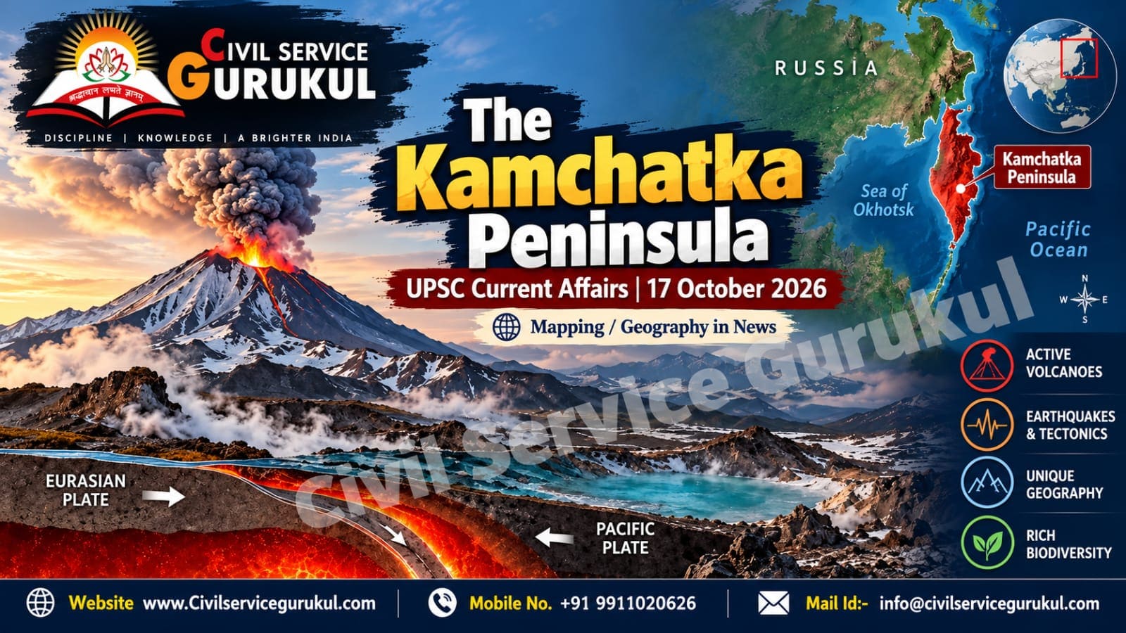 Kamchatka Peninsula: Volcanoes, Earthquakes, Plate Tectonics and UPSC Geography