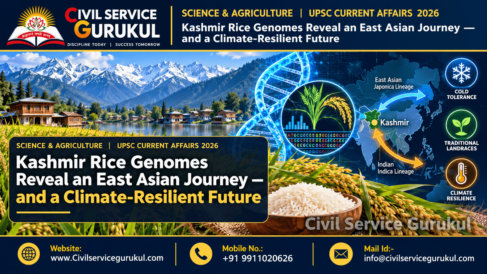 Kashmir Rice Genome Study 2026: UPSC Analysis