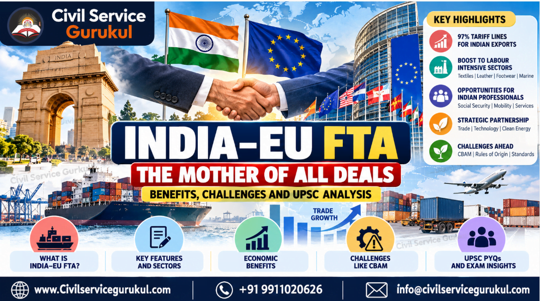 India–EU FTA 2026: Benefits, Challenges & UPSC Notes