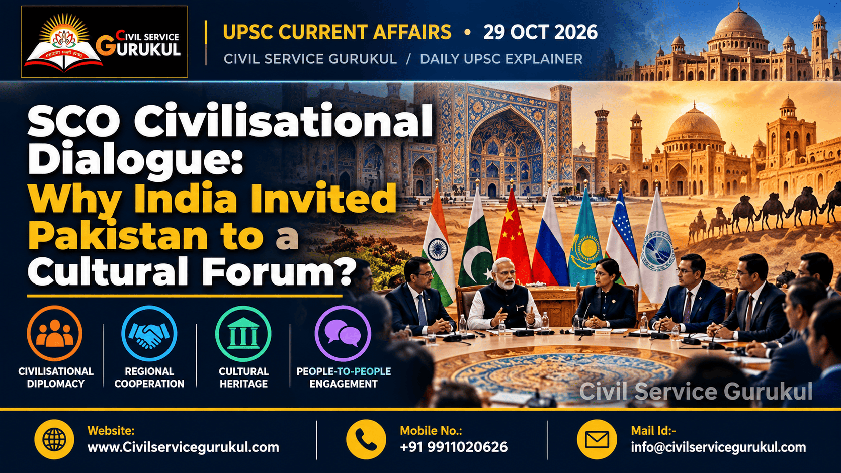 SCO Civilisational Dialogue 2026: India–Pakistan UPSC