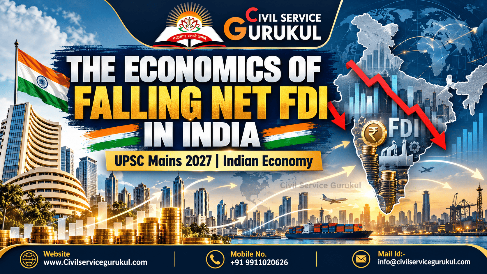 Falling Net FDI in India: Causes & Impact – UPSC 2027