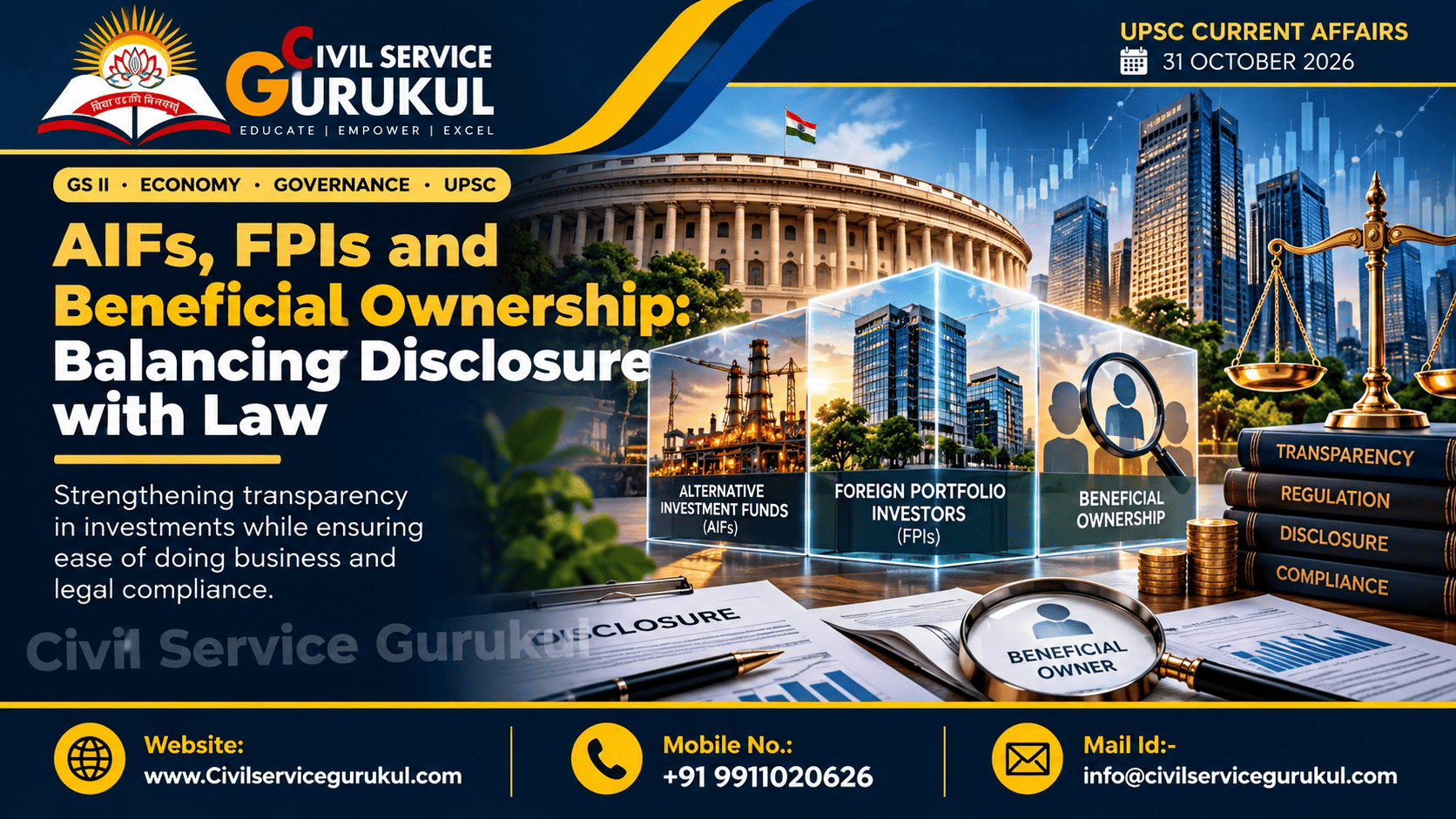 AIFs, FPIs & Beneficial Ownership 2026 – UPSC