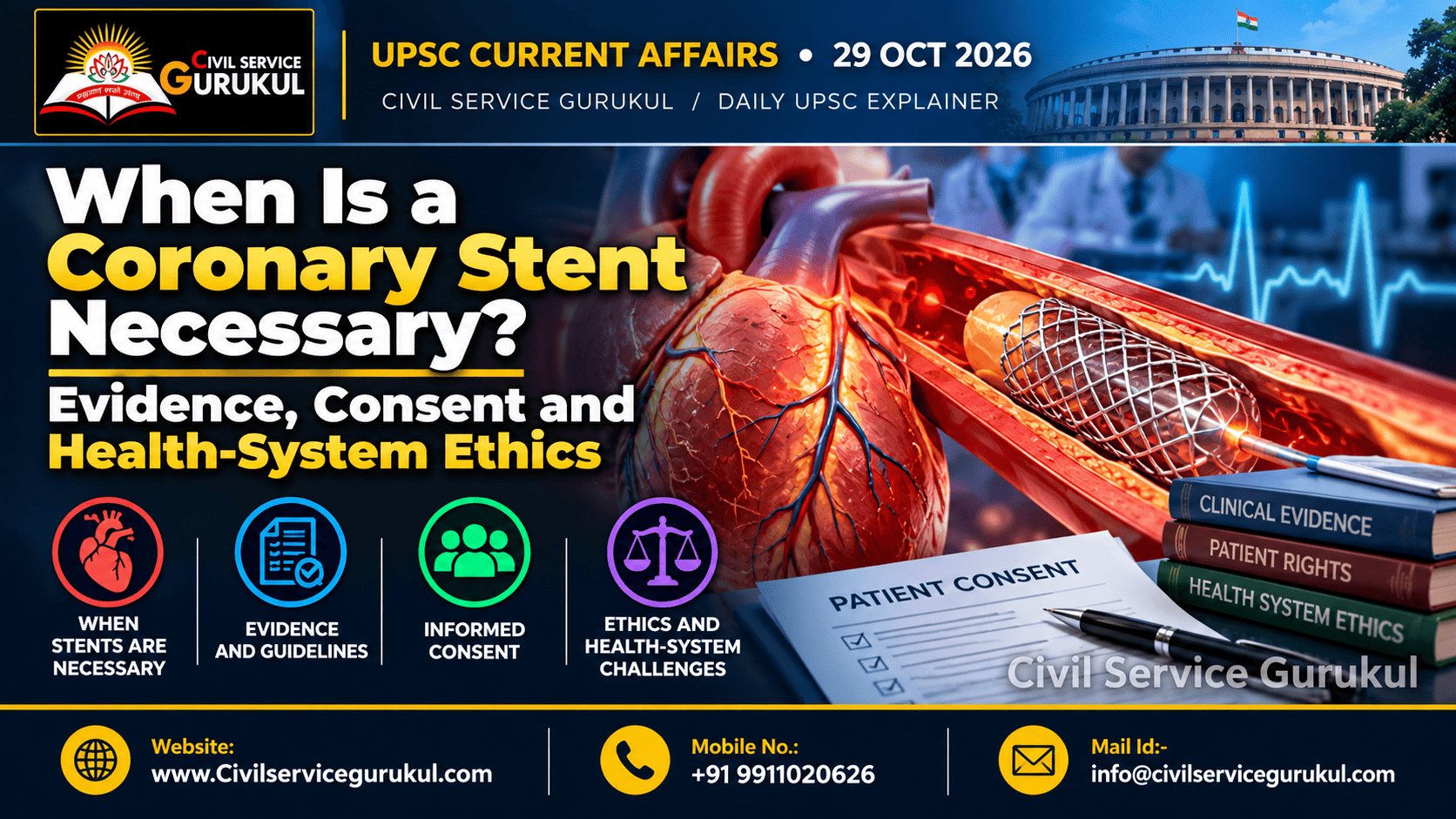 Coronary Stents & Angioplasty: Medical Ethics UPSC 2026