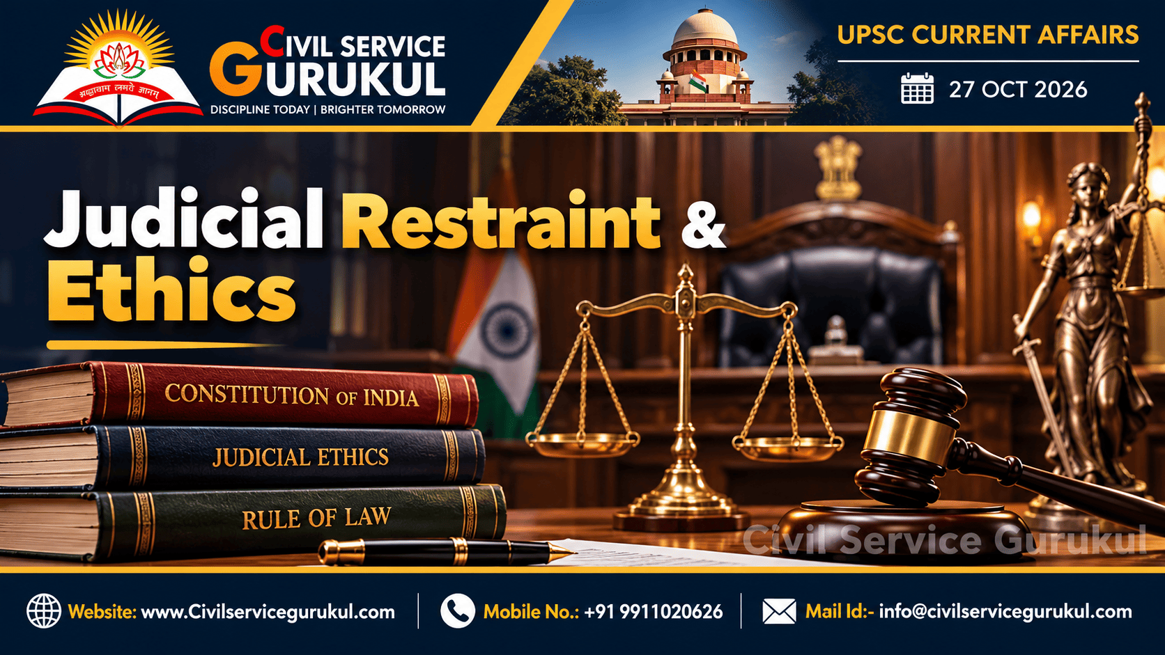 Judicial Restraint in India 2026: UPSC GS II & Ethics