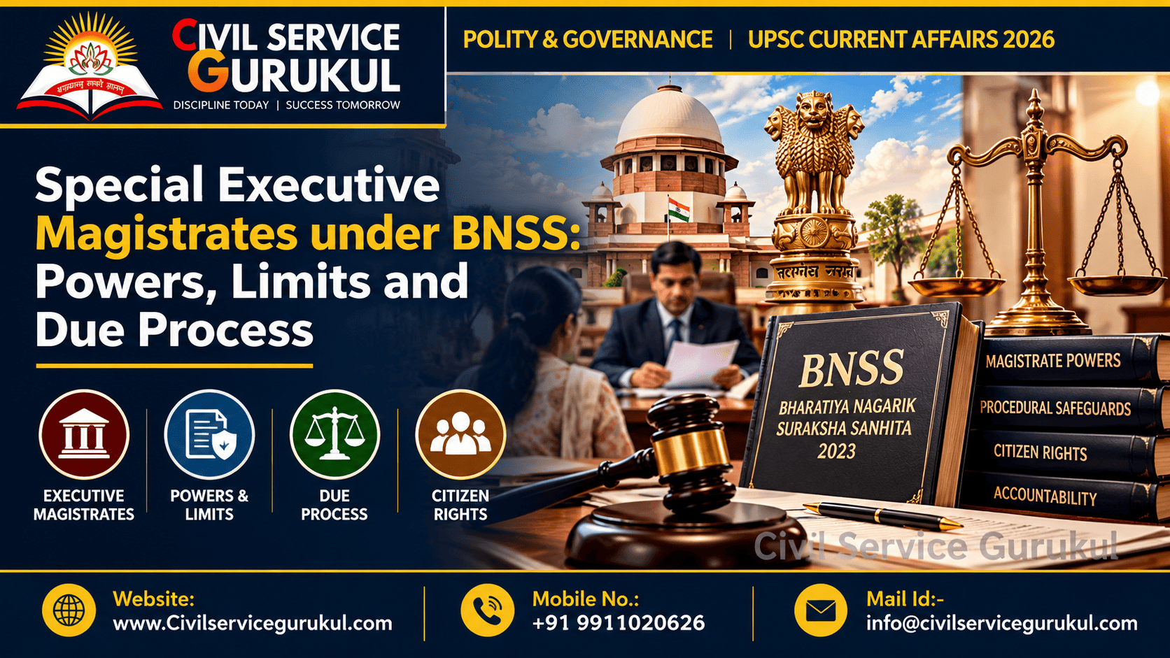BNSS Section 15: Special Executive Magistrates UPSC 2026