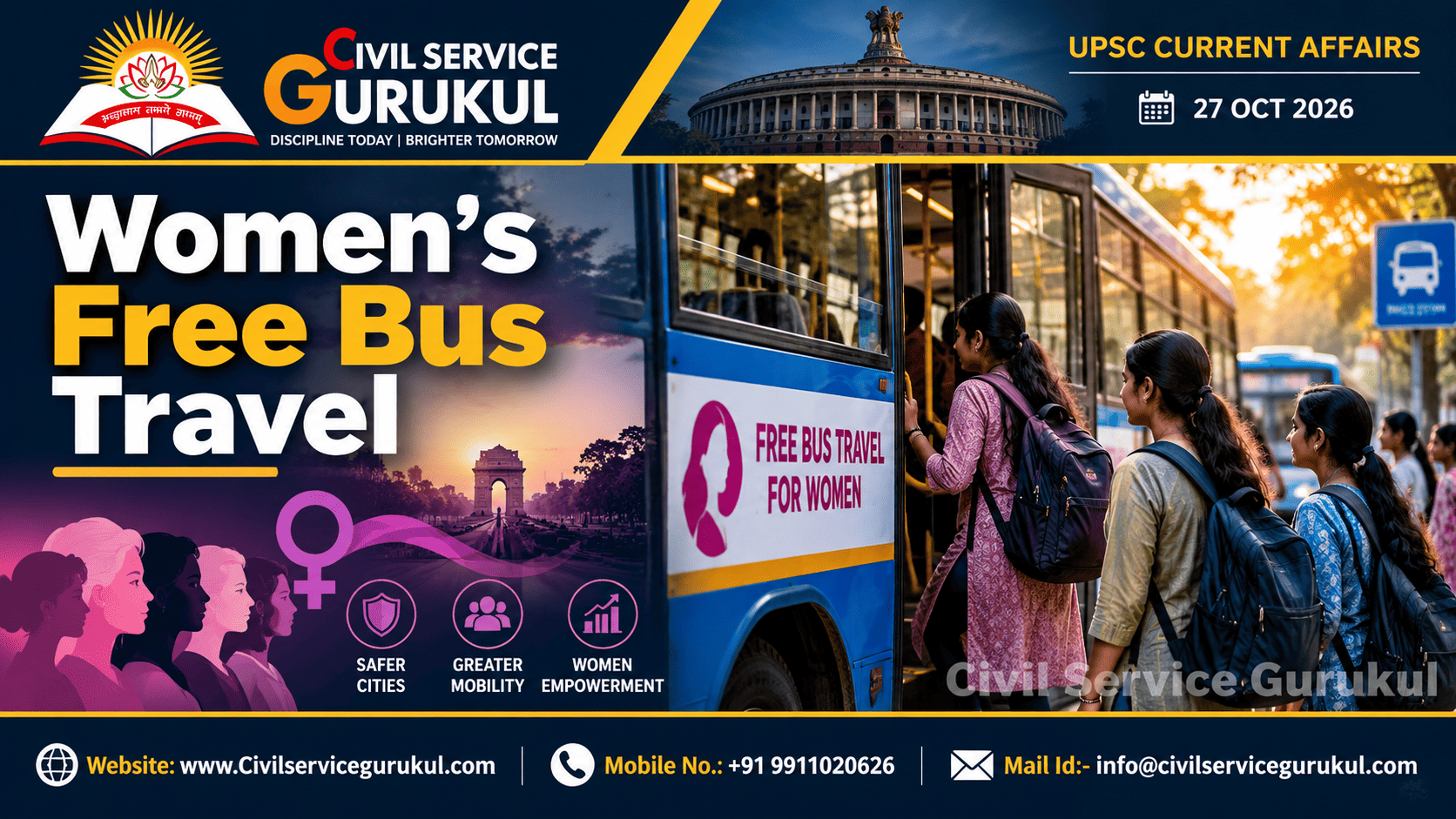 Free Bus Travel for Women 2026: Shakti Scheme & UPSC