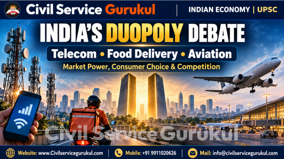 Duopolies in India: Telecom, Food Delivery & Aviation | UPSC