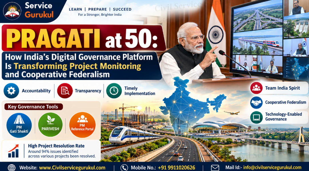 50th PRAGATI Meeting: Digital Governance & Federalism for UPSC