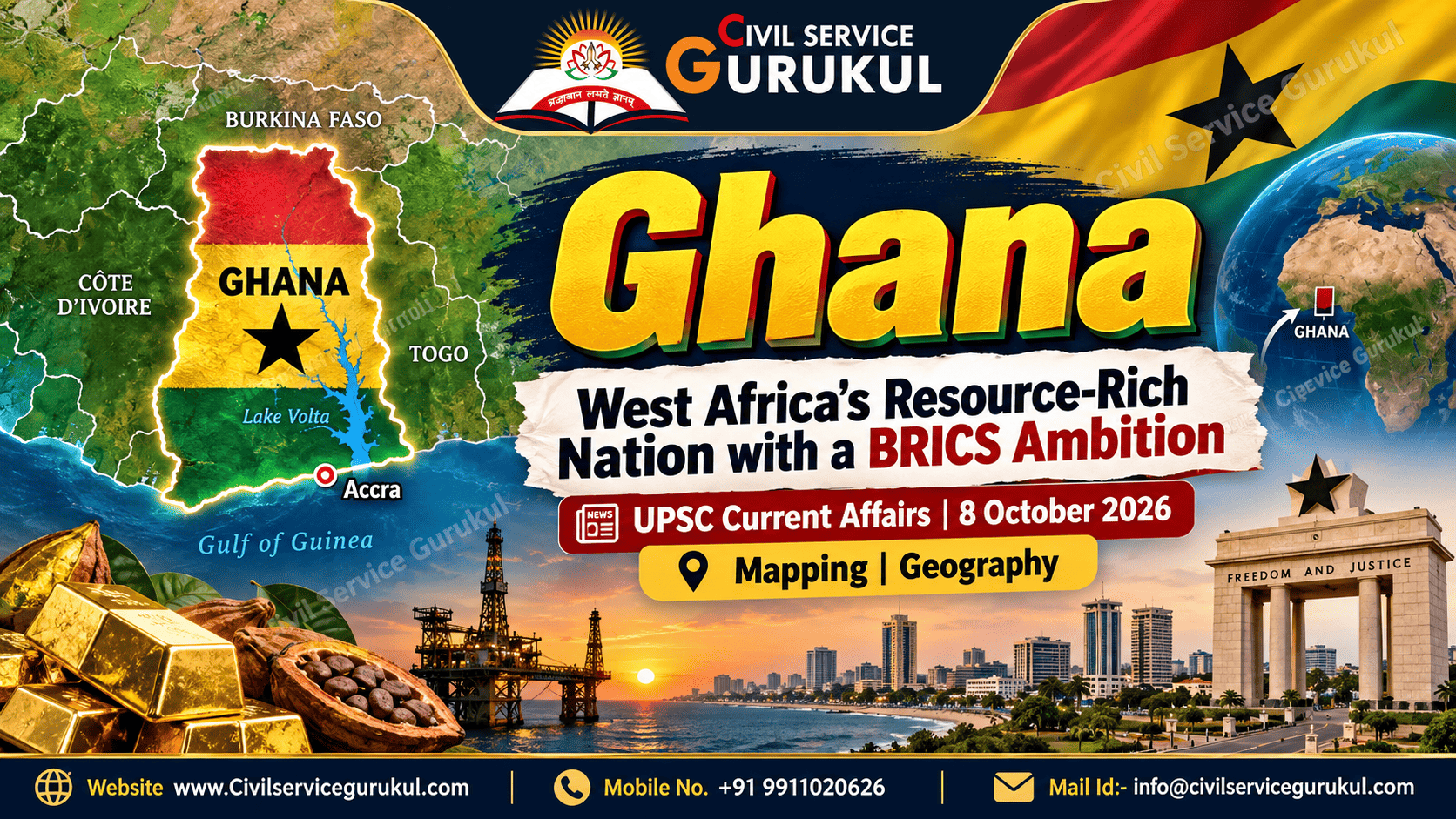 Ghana's BRICS Membership Bid 2026: Strategic Importance, India–Africa Relations & World Geography for UPSC