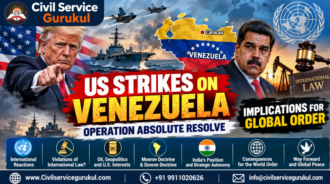 US Strikes on Venezuela 2026: UPSC Notes & Analysis