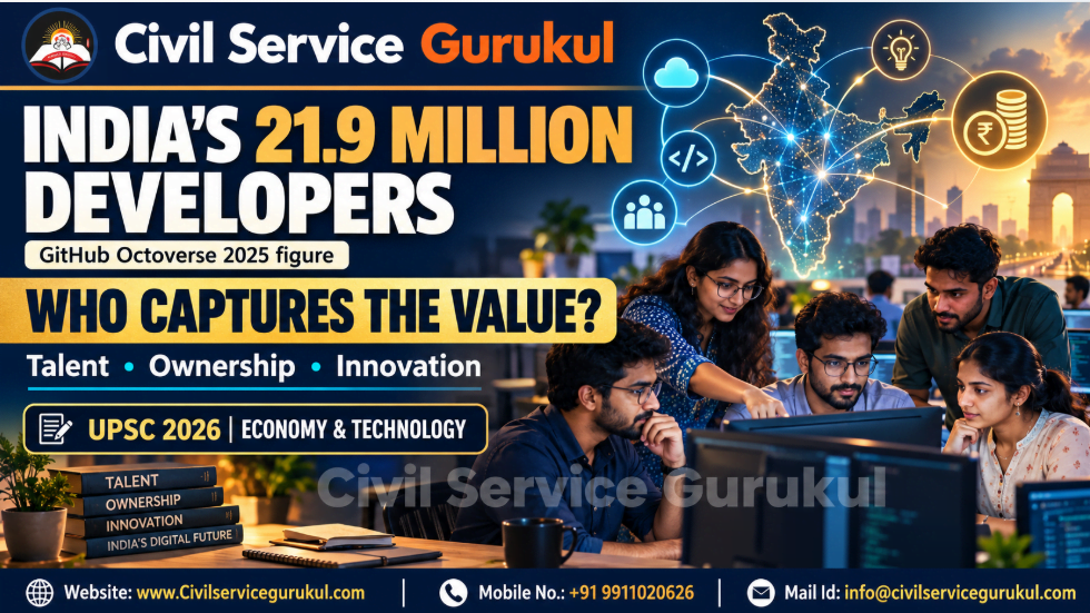 India’s 21.9M Developers: UPSC 2026 Explained