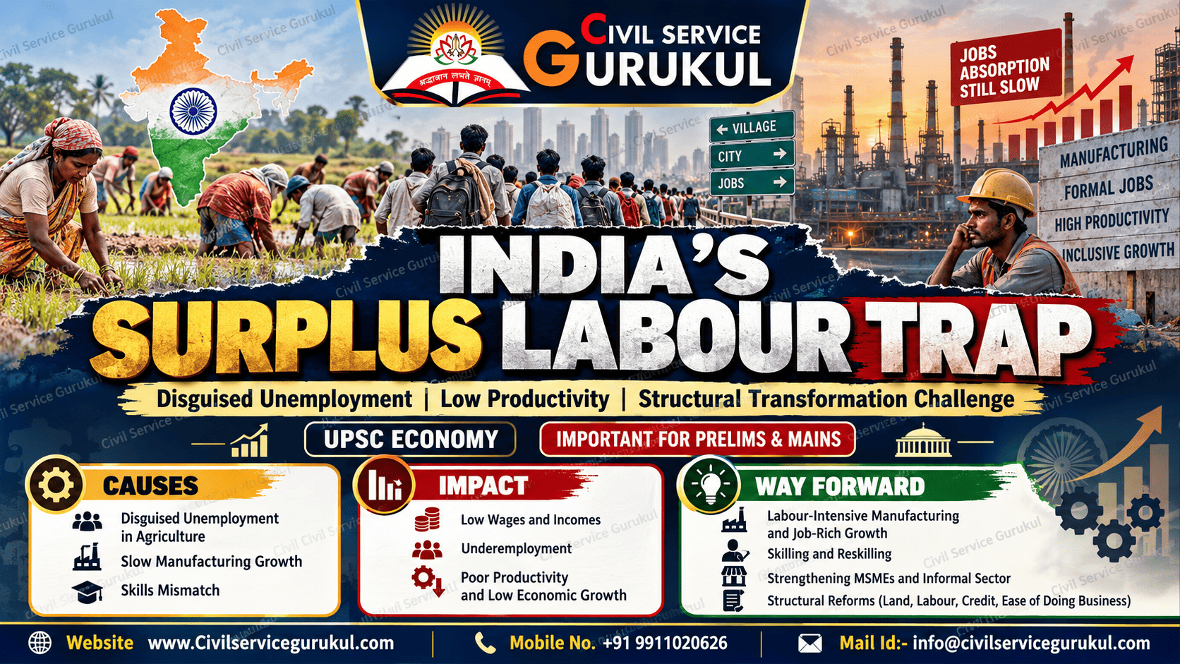 India's Surplus Labour Trap: UPSC Notes 2027