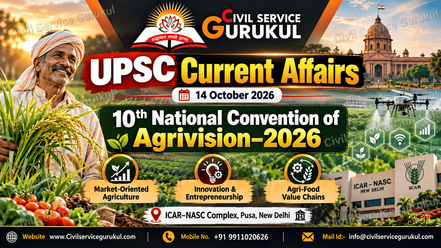 Agrivision 2026: Transforming Indian Agriculture Through Innovation, Market-Driven Farming and Agri-Food Value Chains | UPSC Current Affairs